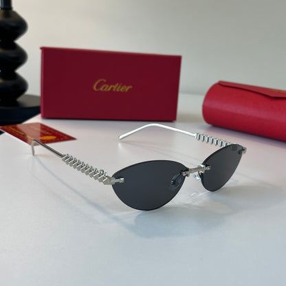 Cartier Lightweight Metal Rimless Silver Lens Sunglasses for Men & Wo - 399016