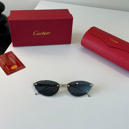 Cartier Lightweight Metal Rimless Silver Lens Sunglasses for Men & Wo - 399016 - detail image 4