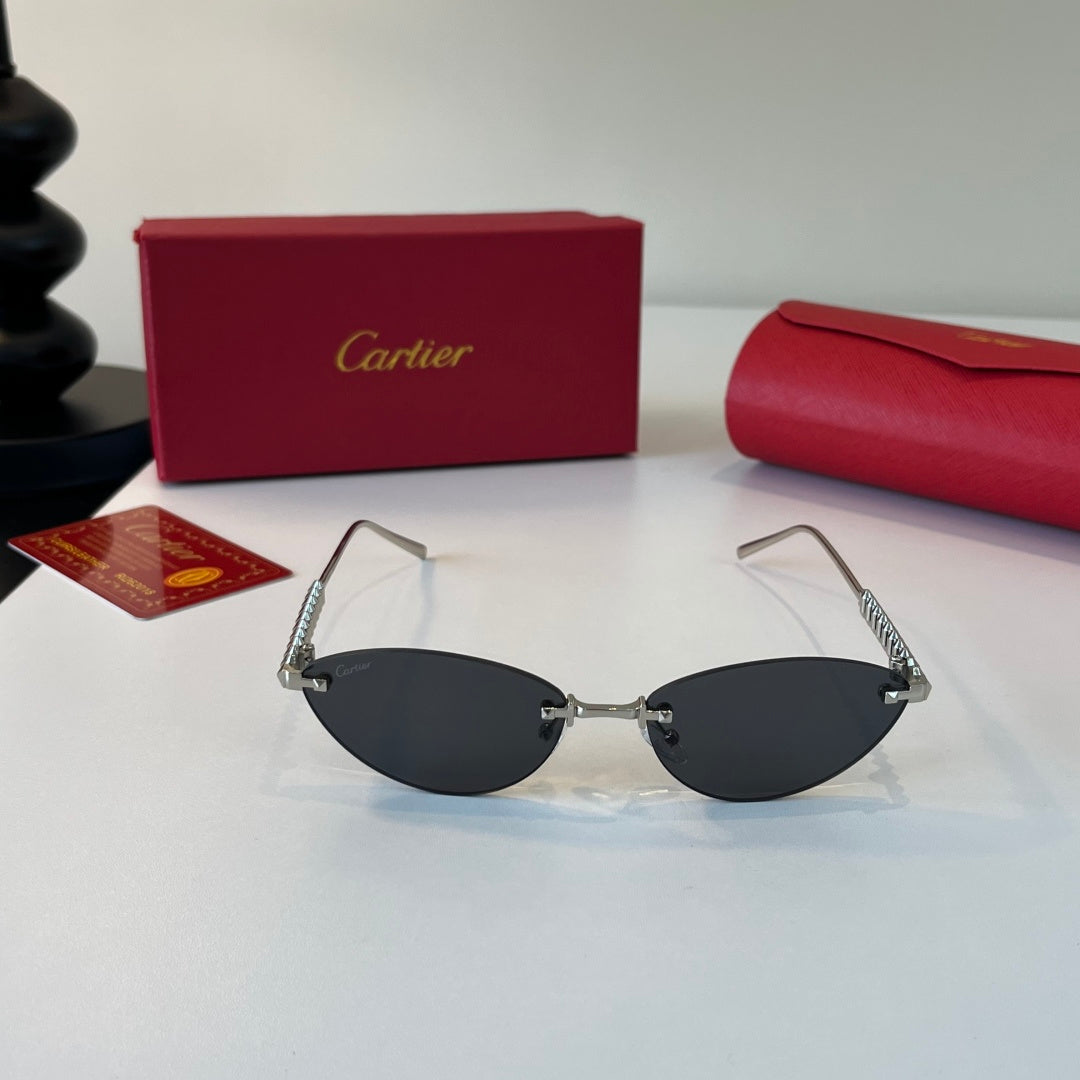 Cartier Lightweight Metal Rimless Silver Lens Sunglasses for Men & Wo - 399016 - detail image 2