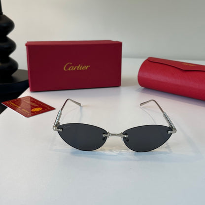 Cartier Lightweight Metal Rimless Silver Lens Sunglasses for Men & Wo - 399016 - detail image 2