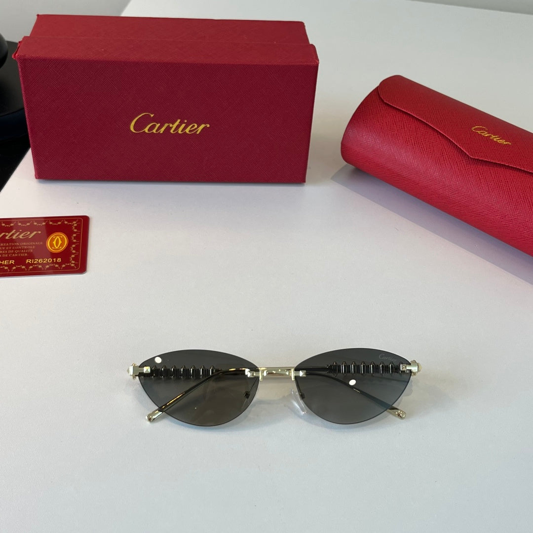 Cartier Lightweight Metal Rimless Silver Lens Sunglasses for Men & Wo - 399017 - detail image 4