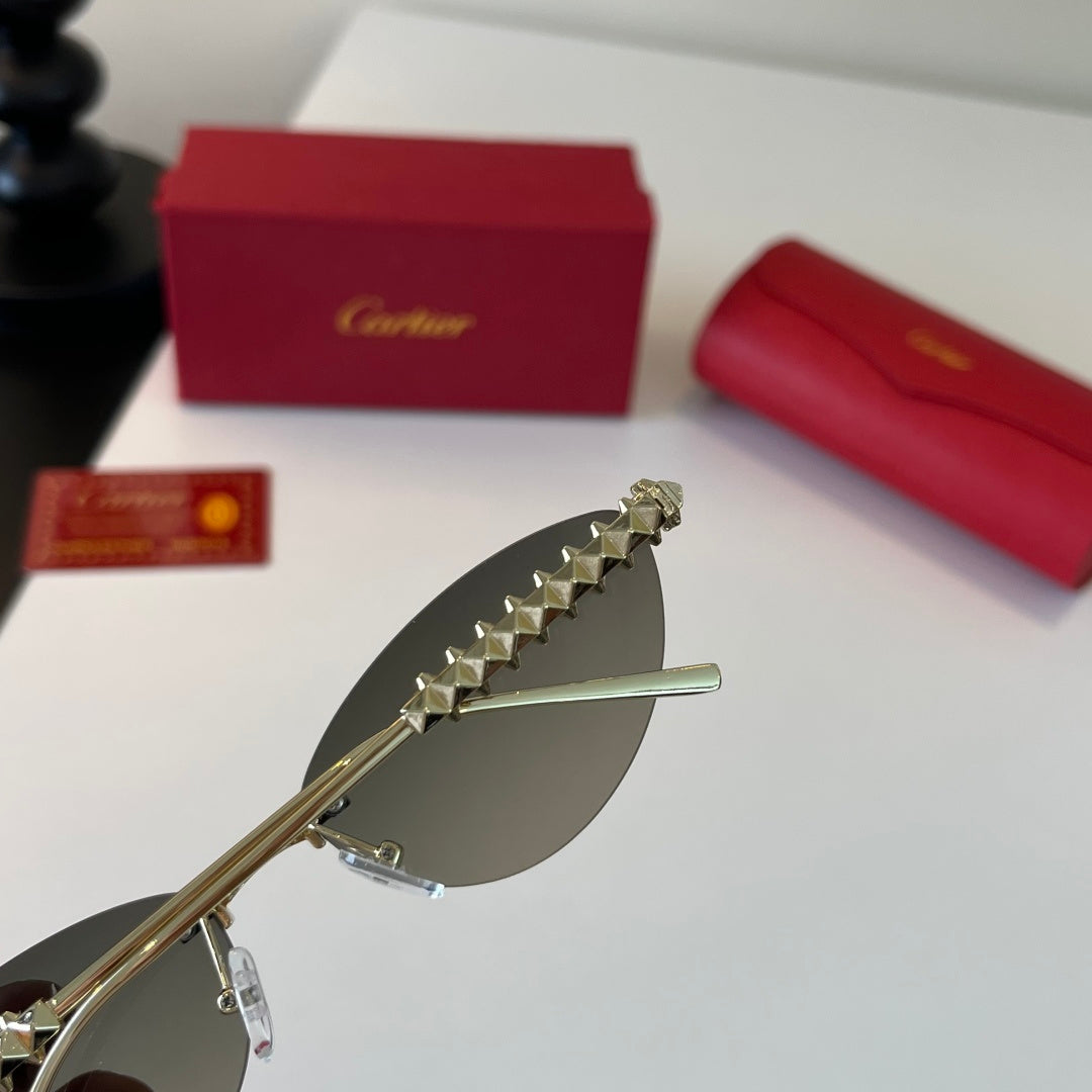 Cartier Lightweight Metal Rimless Silver Lens Sunglasses for Men & Wo - 399017 - detail image 9