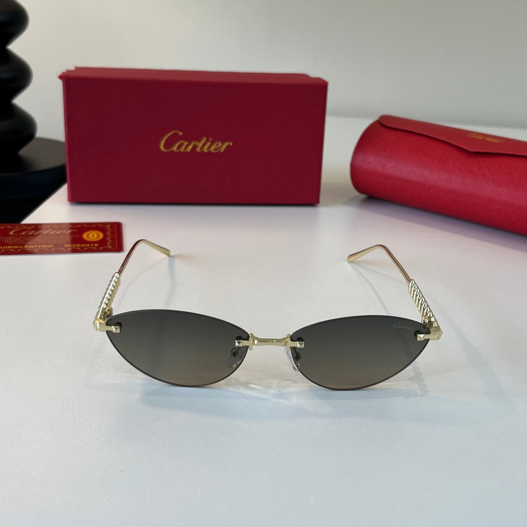Cartier Lightweight Metal Rimless Silver Lens Sunglasses for Men & Wo - 399017 - detail image 2