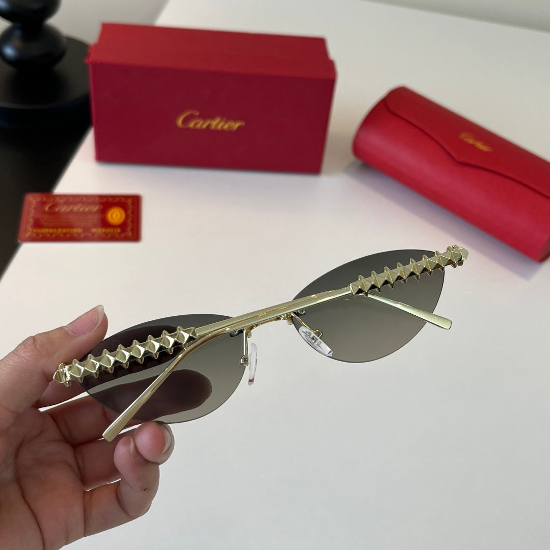 Cartier Lightweight Metal Rimless Silver Lens Sunglasses for Men & Wo - 399017 - detail image 7