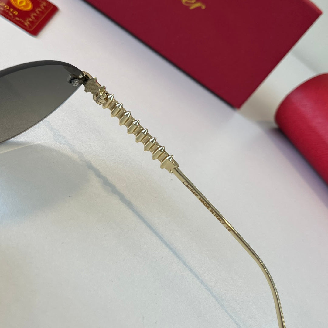 Cartier Lightweight Metal Rimless Silver Lens Sunglasses for Men & Wo - 399017 - detail image 10