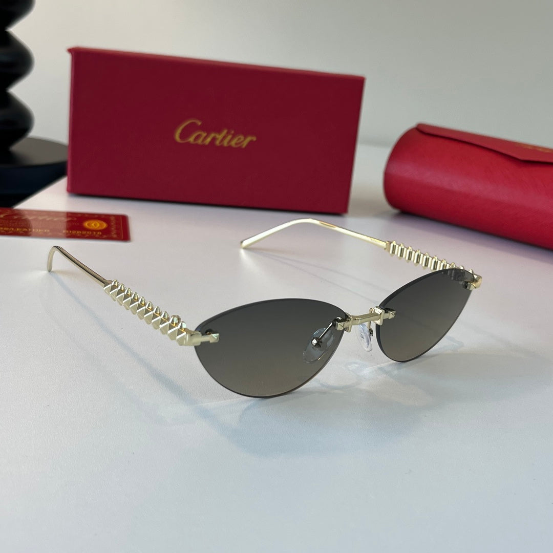 Cartier Lightweight Metal Rimless Silver Lens Sunglasses for Men & Wo - 399017