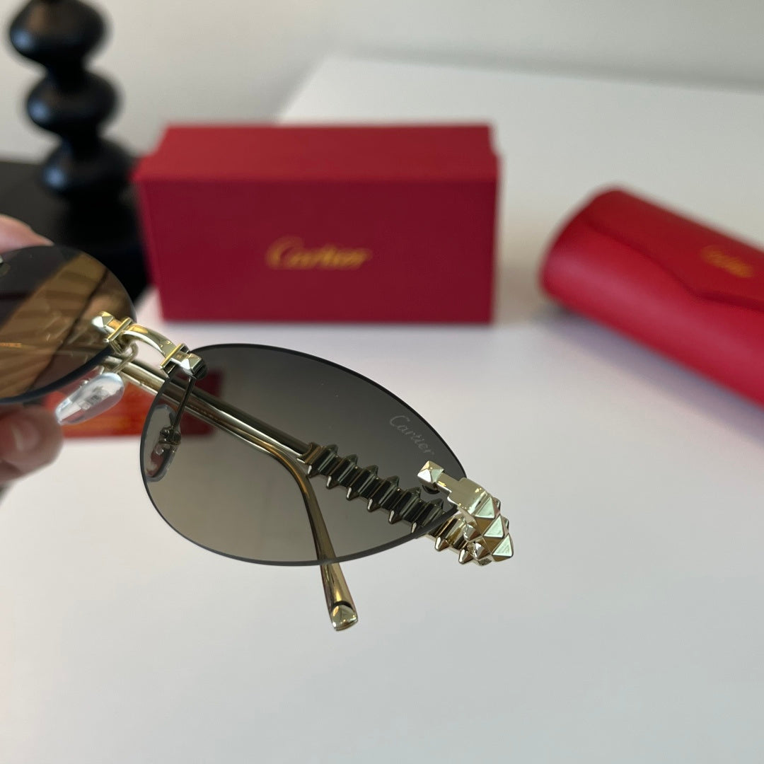 Cartier Lightweight Metal Rimless Silver Lens Sunglasses for Men & Wo - 399017 - detail image 6