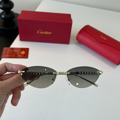 Cartier Lightweight Metal Rimless Silver Lens Sunglasses for Men & Wo - 399017 - detail image 5