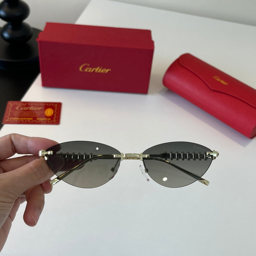 Cartier Lightweight Metal Rimless Silver Lens Sunglasses for Men & Wo - 358473 - detail image 5