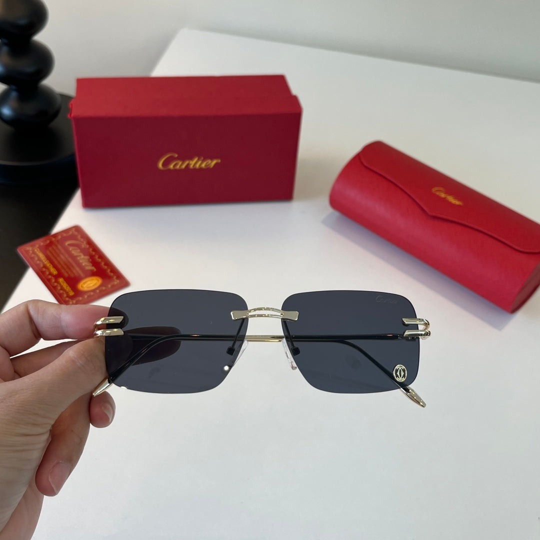 Cartier Lightweight Metal Rimless Silver Lens Sunglasses for Men & Wo - 358474 - detail image 4
