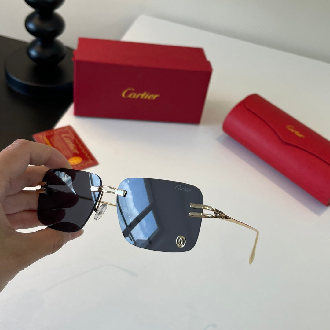 Cartier Lightweight Metal Rimless Silver Lens Sunglasses for Men & Wo - 465725 - detail image 8