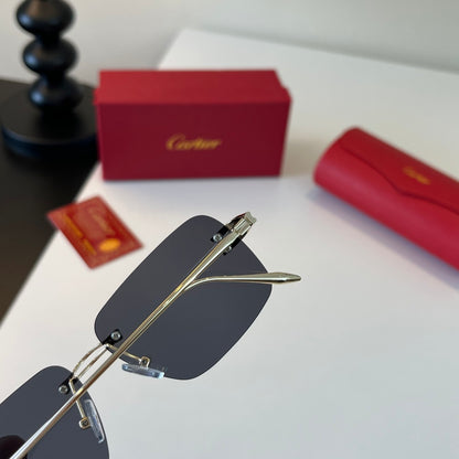 Cartier Lightweight Metal Rimless Silver Lens Sunglasses for Men & Wo - 432310 - detail image 6