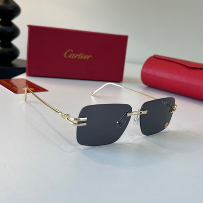 Cartier Lightweight Metal Rimless Silver Lens Sunglasses for Men & Wo - 465725