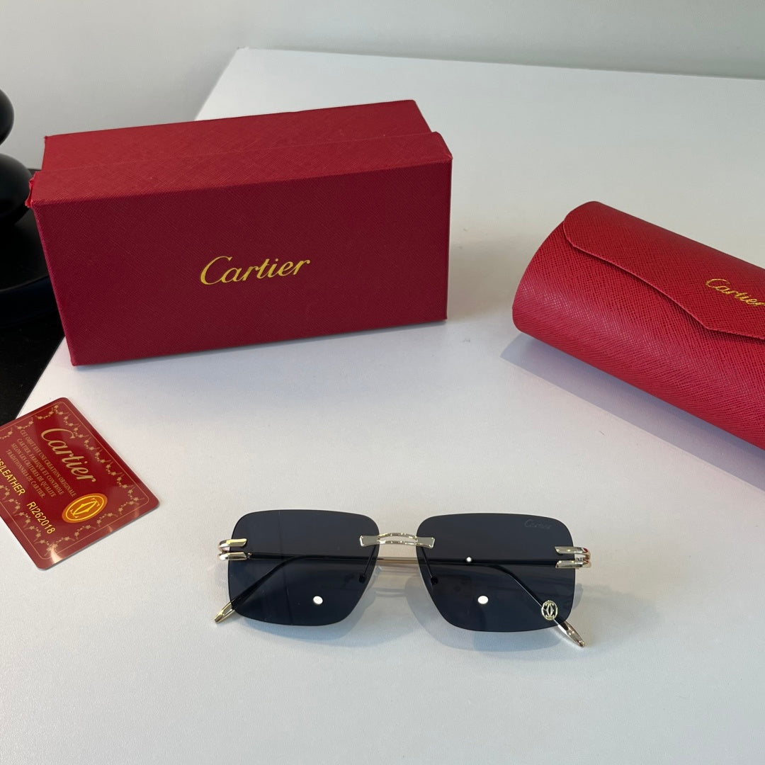Cartier Lightweight Metal Rimless Silver Lens Sunglasses for Men & Wo - 432310 - detail image 10