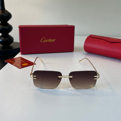 Cartier Lightweight Metal Rimless Silver Lens Sunglasses for Men & Wo - 399019 - detail image 2