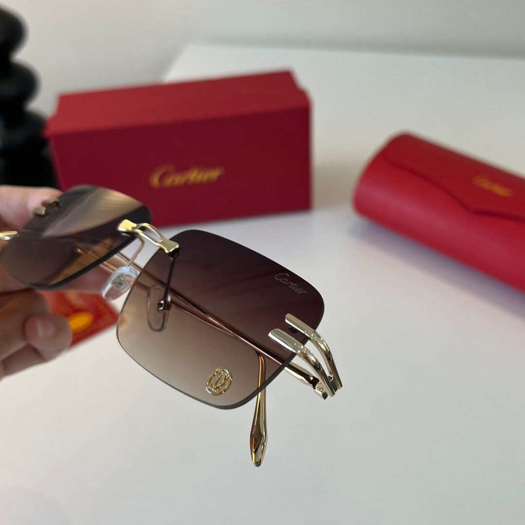 Cartier Lightweight Metal Rimless Silver Lens Sunglasses for Men & Wo - 465726 - detail image 6