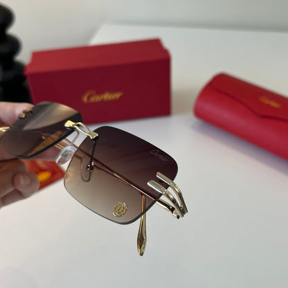 Cartier Lightweight Metal Rimless Silver Lens Sunglasses for Men & Wo - 465726 - detail image 6