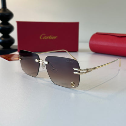 Cartier Lightweight Metal Rimless Silver Lens Sunglasses for Men & Wo - 432311 - detail image 3