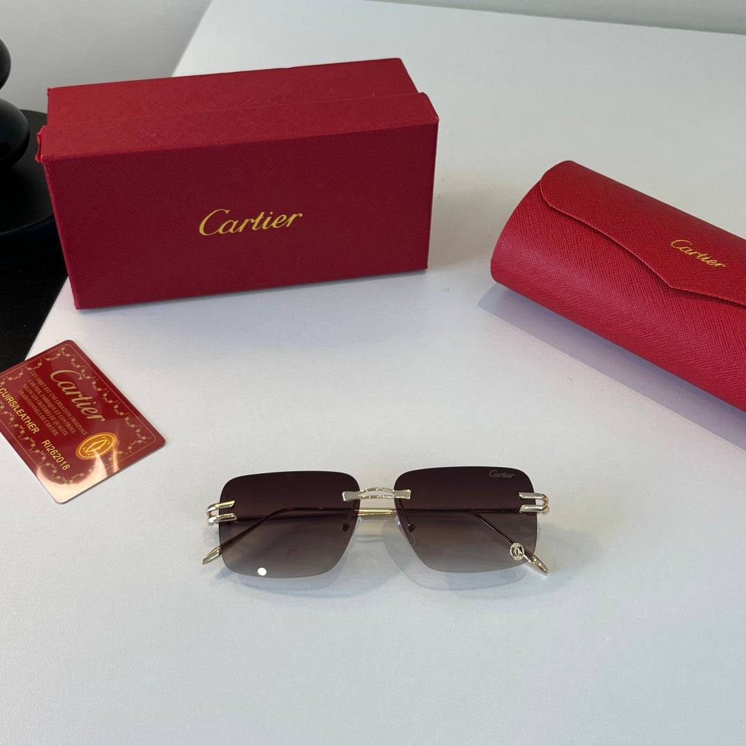 Cartier Lightweight Metal Rimless Silver Lens Sunglasses for Men & Wo - 399019 - detail image 4