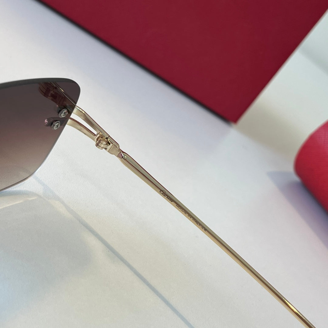 Cartier Lightweight Metal Rimless Silver Lens Sunglasses for Men & Wo - 465726 - detail image 9