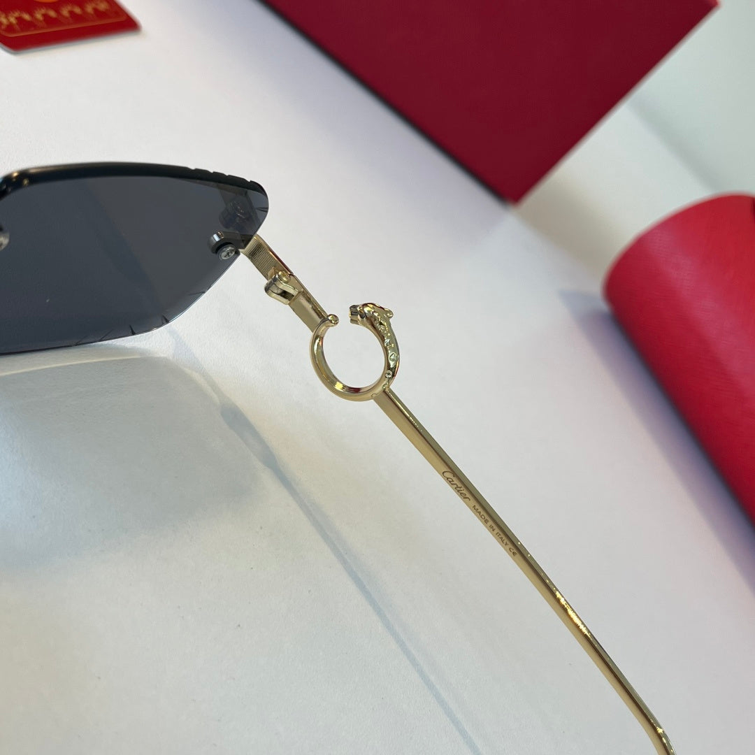 Cartier Lightweight Metal Rimless Silver Lens Sunglasses for Men & Wo - 399020 - detail image 10