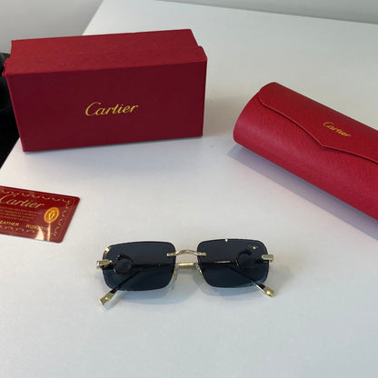 Cartier Lightweight Metal Rimless Silver Lens Sunglasses for Men & Wo - 358476 - detail image 4