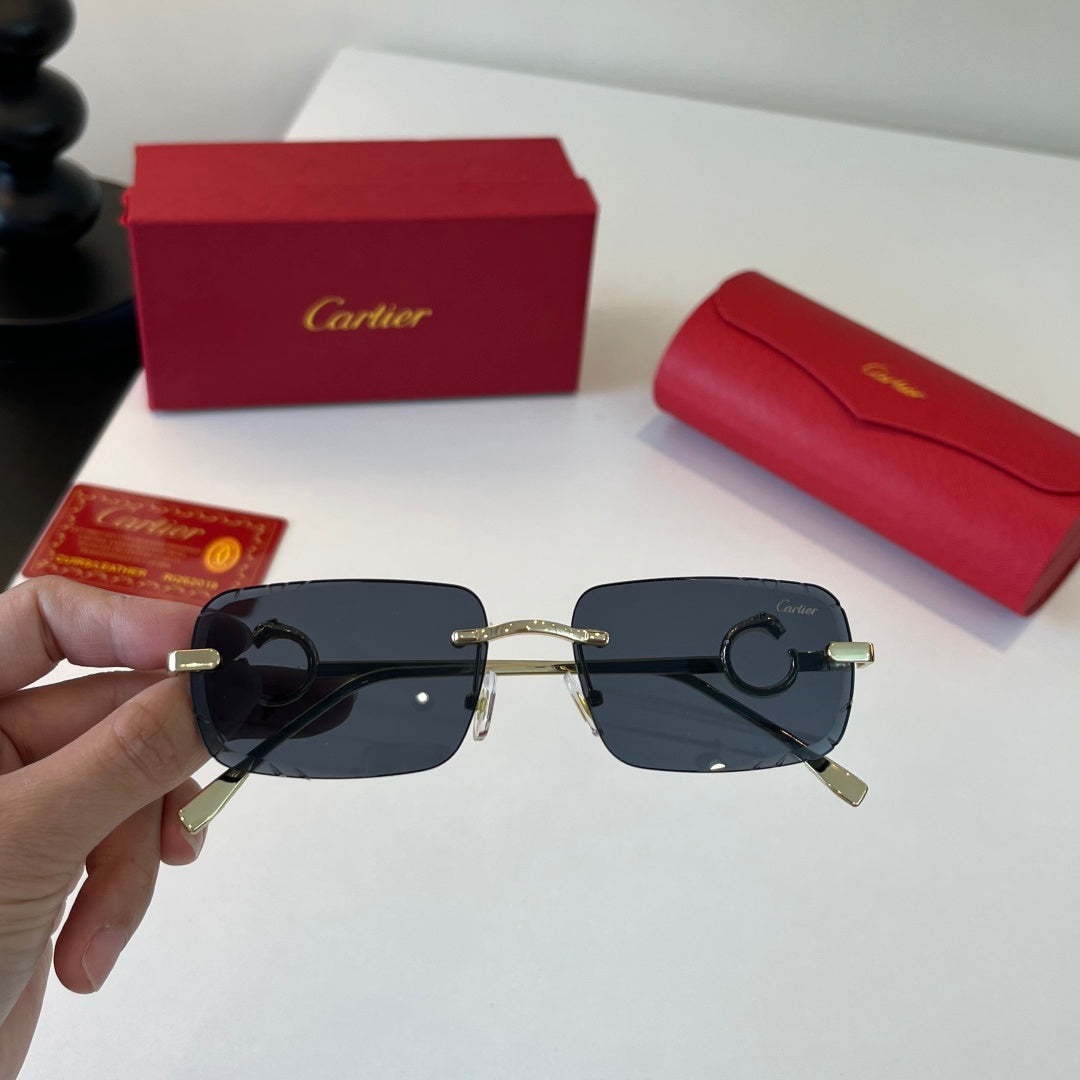 Cartier Lightweight Metal Rimless Silver Lens Sunglasses for Men & Wo - 358476 - detail image 5