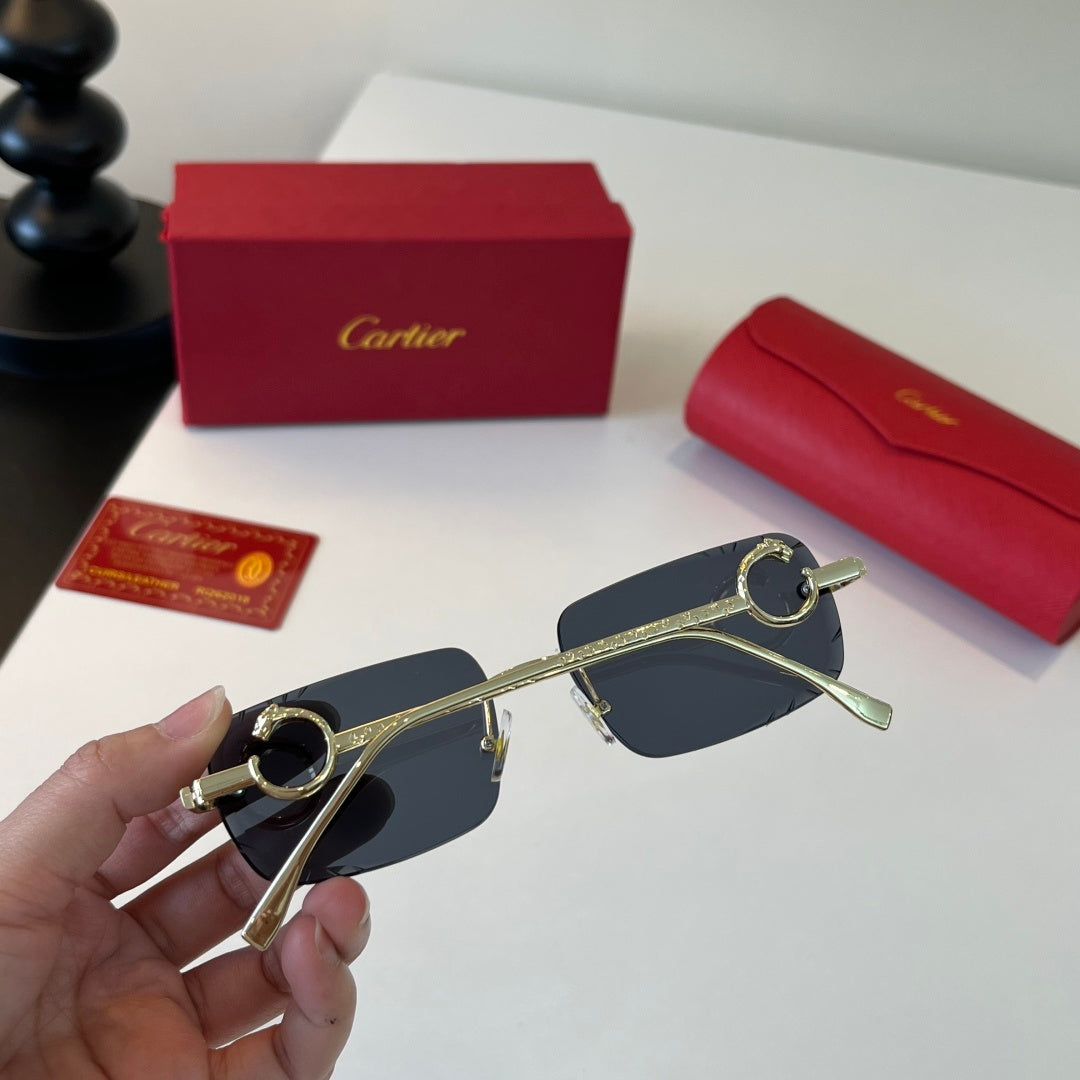Cartier Lightweight Metal Rimless Silver Lens Sunglasses for Men & Wo - 358476 - detail image 8