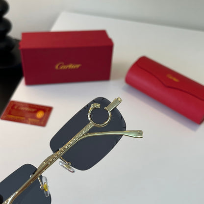 Cartier Lightweight Metal Rimless Silver Lens Sunglasses for Men & Wo - 358476 - detail image 7