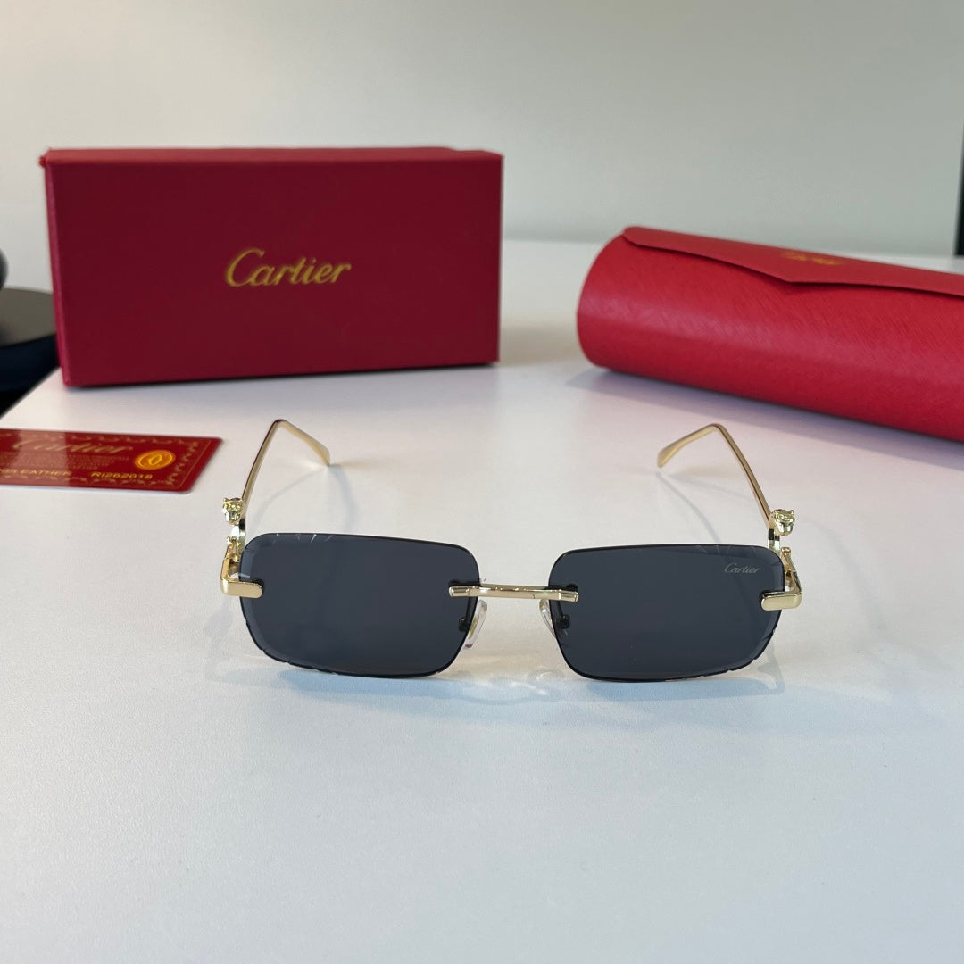 Cartier Lightweight Metal Rimless Silver Lens Sunglasses for Men & Wo - 358476 - detail image 2
