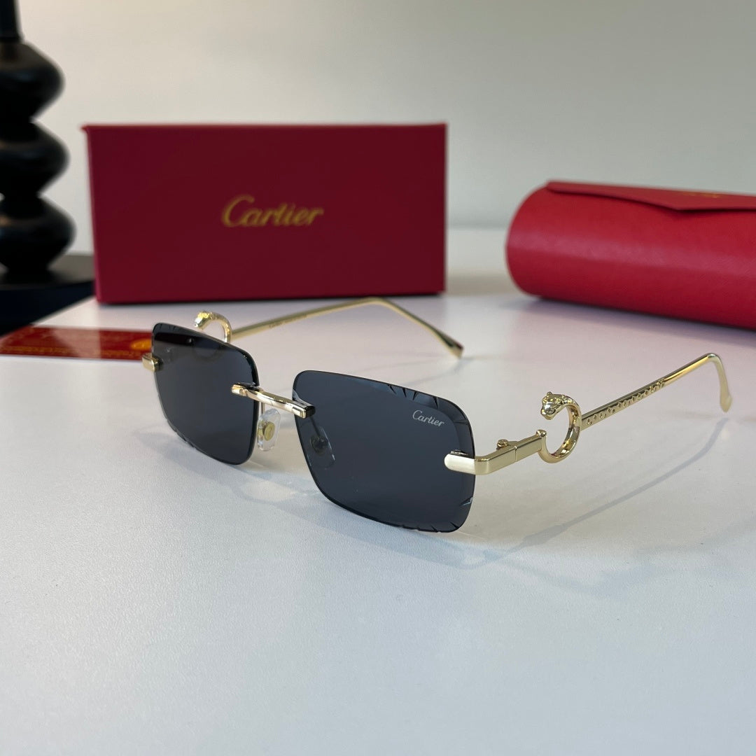 Cartier Lightweight Metal Rimless Silver Lens Sunglasses for Men & Wo - 358476 - detail image 3
