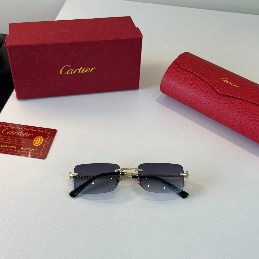 Cartier Lightweight Metal Rimless Silver Lens Sunglasses for Men & Wo - 465727 - detail image 5