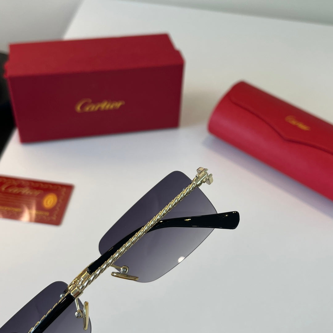 Cartier Lightweight Metal Rimless Silver Lens Sunglasses for Men & Wo - 399021 - detail image 8