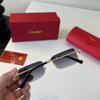 Cartier Lightweight Metal Rimless Silver Lens Sunglasses for Men & Wo - 358477 - detail image 4