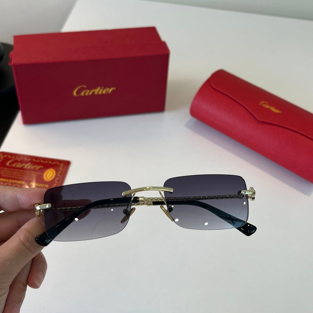 Cartier Lightweight Metal Rimless Silver Lens Sunglasses for Men & Wo - 465727 - detail image 6
