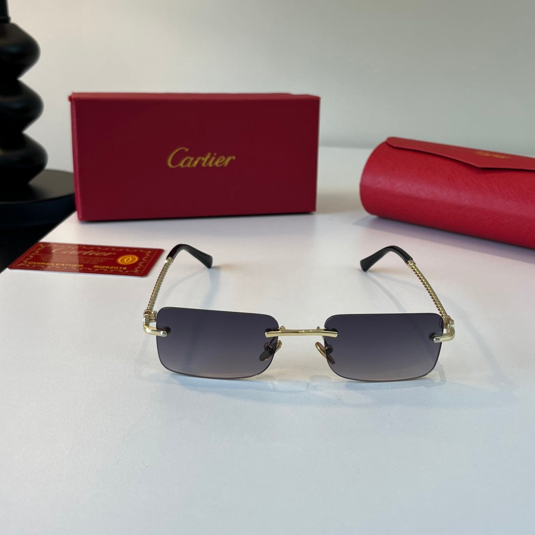 Cartier Lightweight Metal Rimless Silver Lens Sunglasses for Men & Wo - 465727 - detail image 2