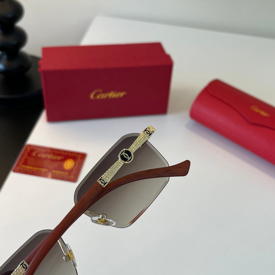 Cartier Lightweight Metal Rimless Silver Lens Sunglasses for Men & Wo - 399022 - detail image 8