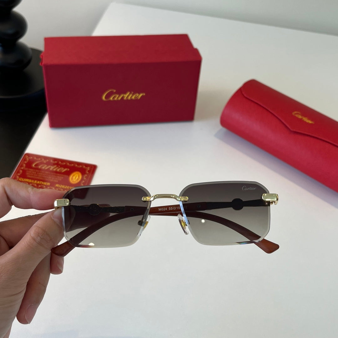 Cartier Lightweight Metal Rimless Silver Lens Sunglasses for Men & Wo - 465728 - detail image 6