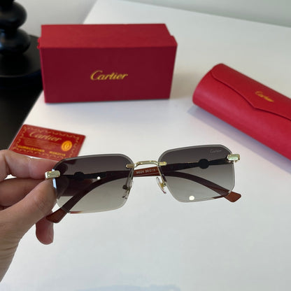 Cartier Lightweight Metal Rimless Silver Lens Sunglasses for Men & Wo - 432313 - detail image 4