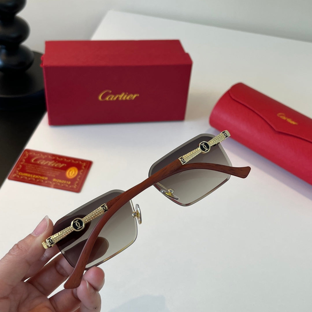 Cartier Lightweight Metal Rimless Silver Lens Sunglasses for Men & Wo - 432313 - detail image 9