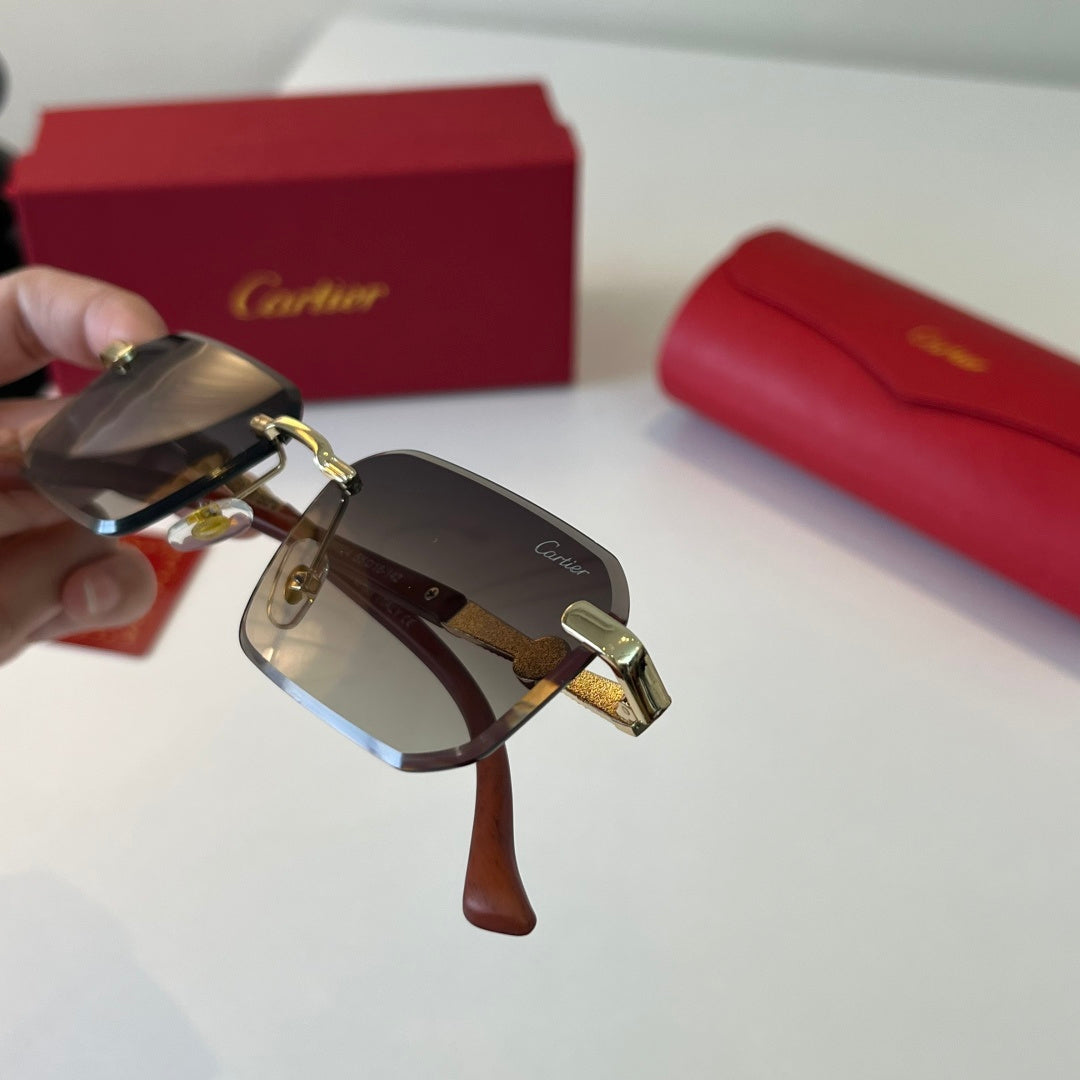 Cartier Lightweight Metal Rimless Silver Lens Sunglasses for Men & Wo - 465728 - detail image 7
