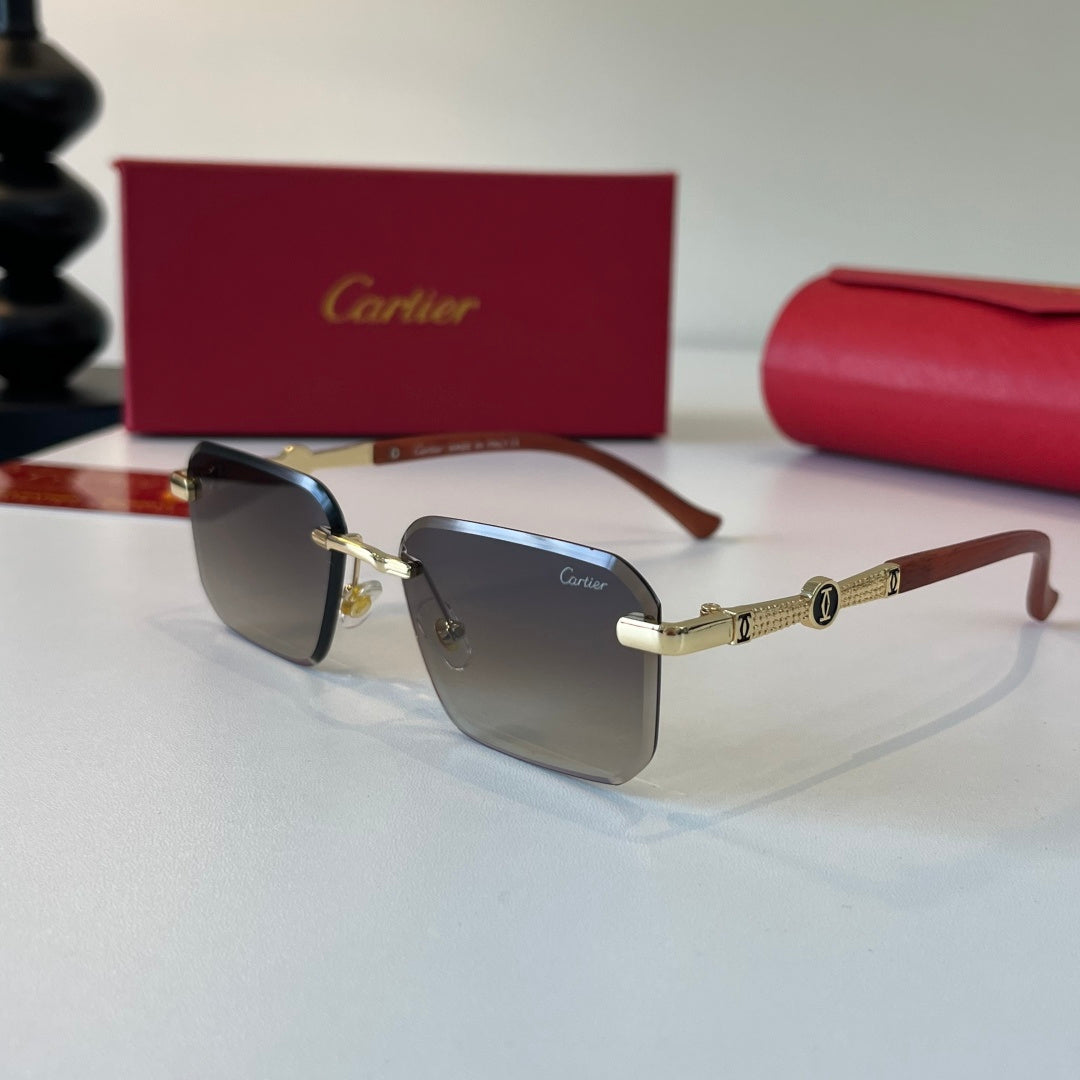 Cartier Lightweight Metal Rimless Silver Lens Sunglasses for Men & Wo - 465728 - detail image 3