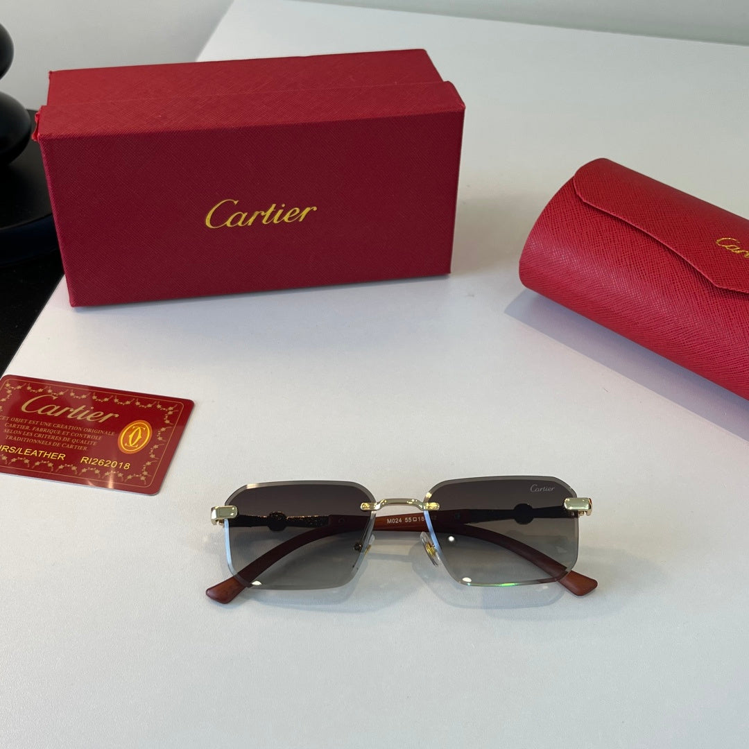 Cartier Lightweight Metal Rimless Silver Lens Sunglasses for Men & Wo - 465728 - detail image 5