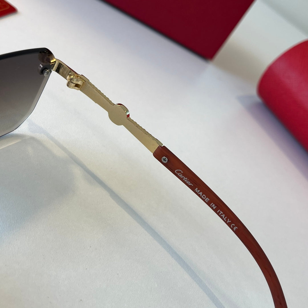 Cartier Lightweight Metal Rimless Silver Lens Sunglasses for Men & Wo - 465728 - detail image 11