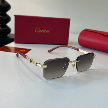 Cartier Lightweight Metal Rimless Silver Lens Sunglasses for Men & Wo - 432313