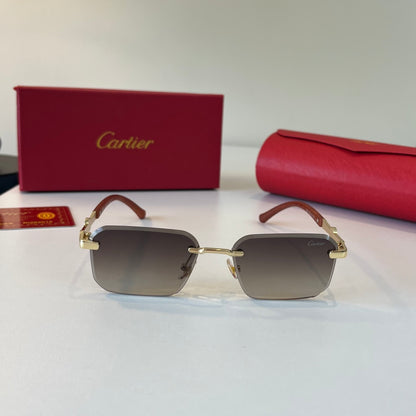Cartier Lightweight Metal Rimless Silver Lens Sunglasses for Men & Wo - 432313 - detail image 2