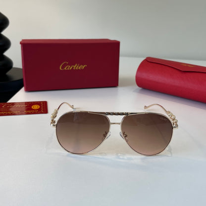 Cartier Lightweight Metal Rimless Red Lens Sunglasses for Men & Women - 358480 - detail image 2
