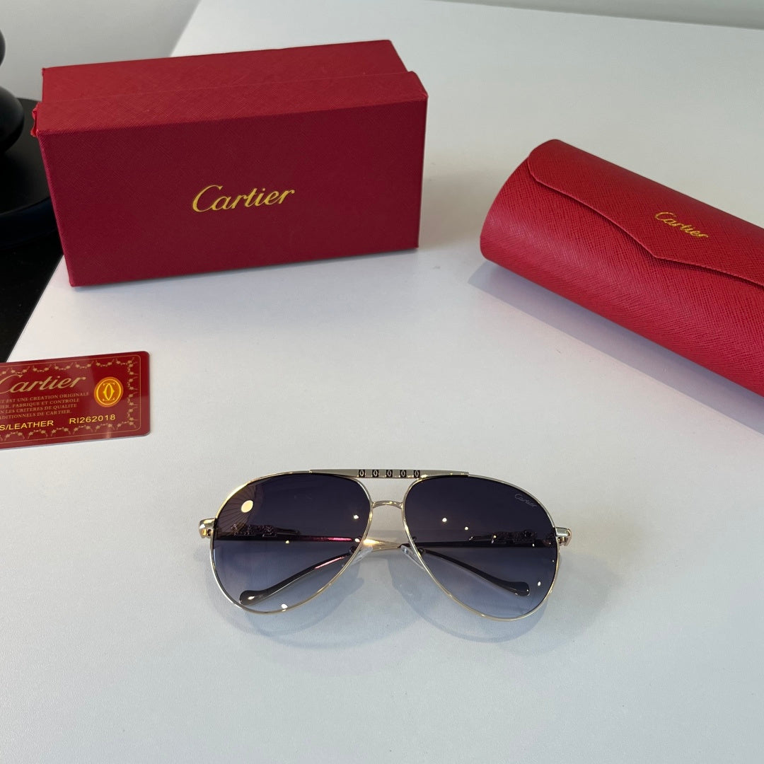 Cartier Lightweight Metal Rimless Blue Lens Sunglasses for Men & Wome - 358482 - detail image 4