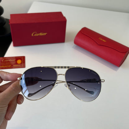 Cartier Lightweight Metal Rimless Blue Lens Sunglasses for Men & Wome - 358482 - detail image 5