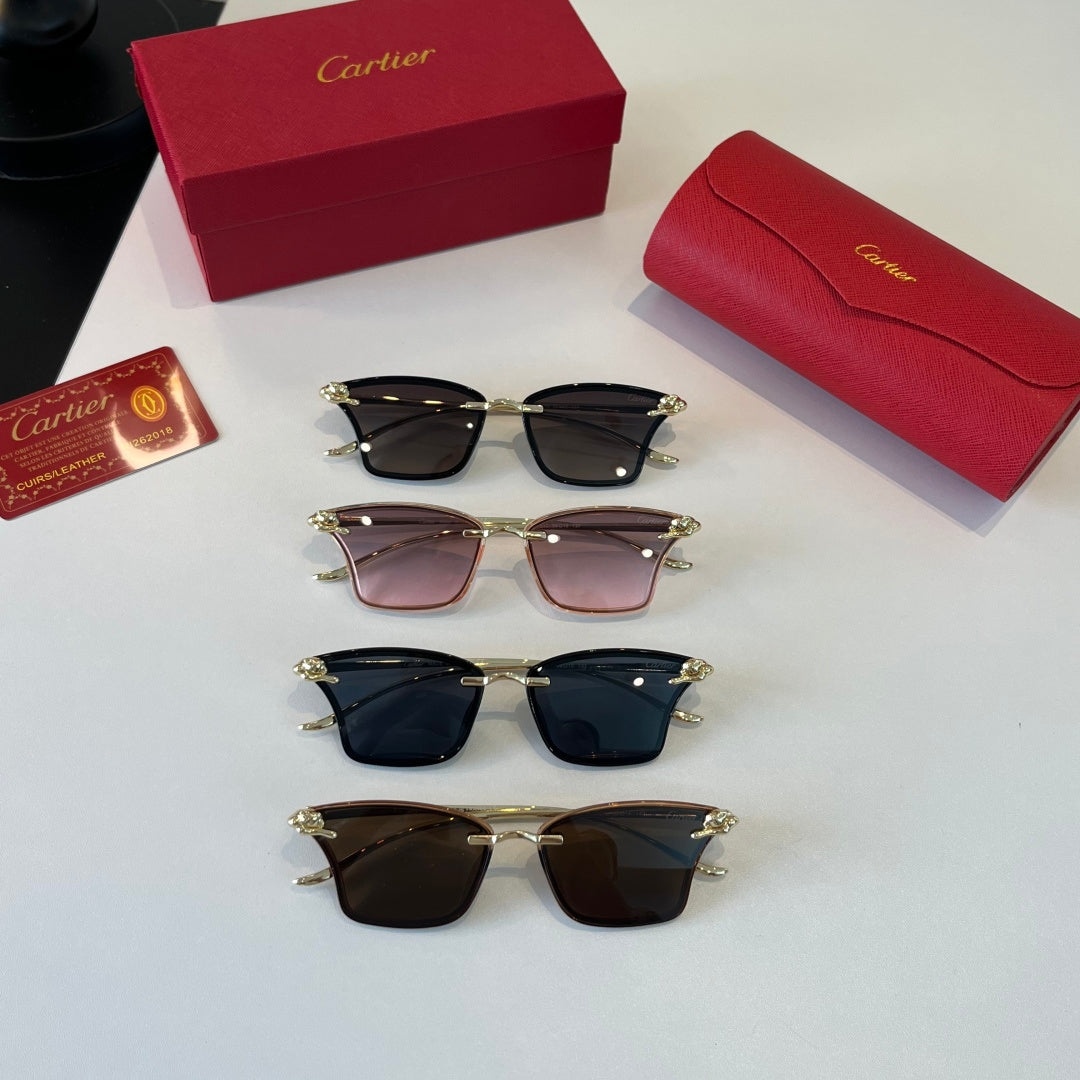 Cartier Lightweight Metal Rimless Brown Lens Sunglasses for Men & Wom - 487327 - detail image 11